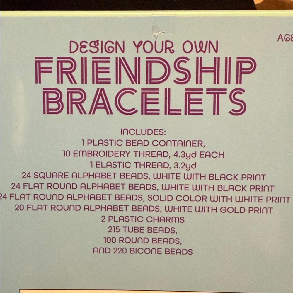 Friendship Bracelet Kit - Multicolor beads, charms and alphabet squares!